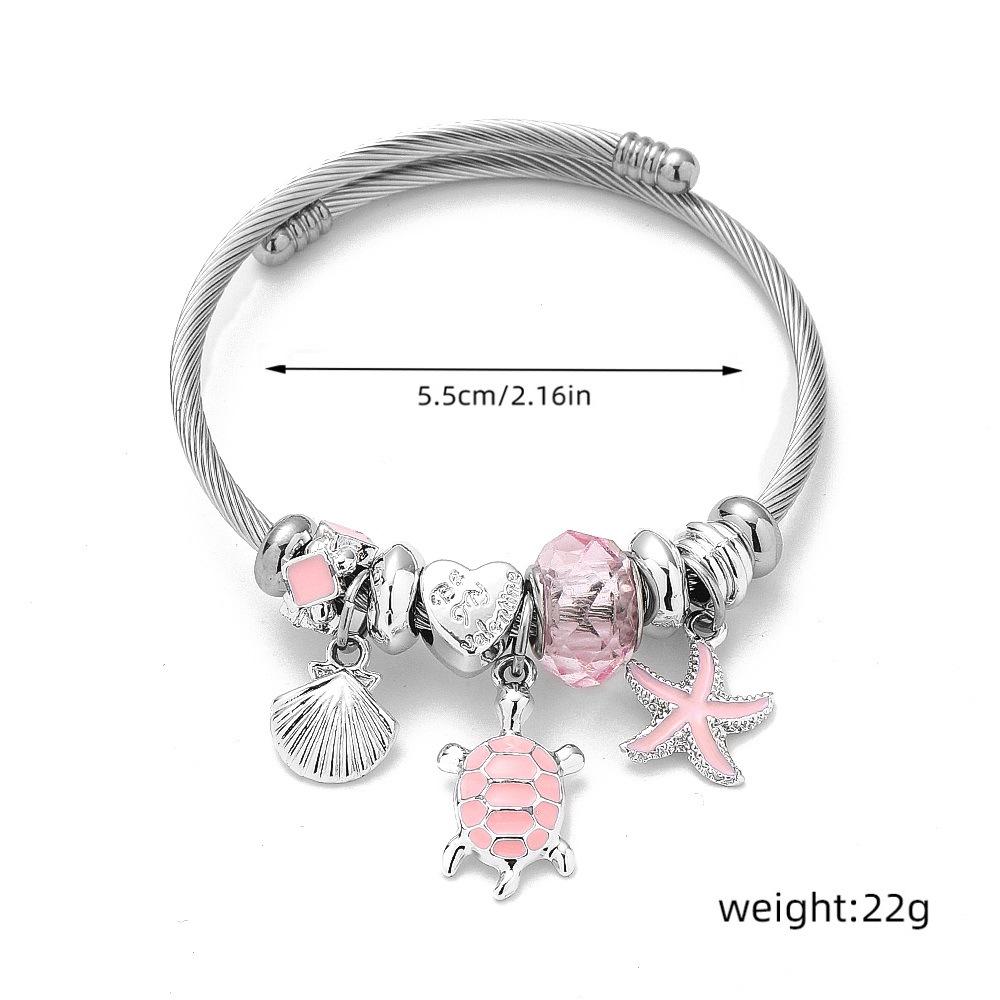 Stainless steel natural color opening adjustable bracelet women's personality simple jewelry new