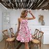 Women's Floral Print Shirred Spaghetti Strap Dress Spring Summer Boho Ruffle Sundress Casual Beach Maxi Dress