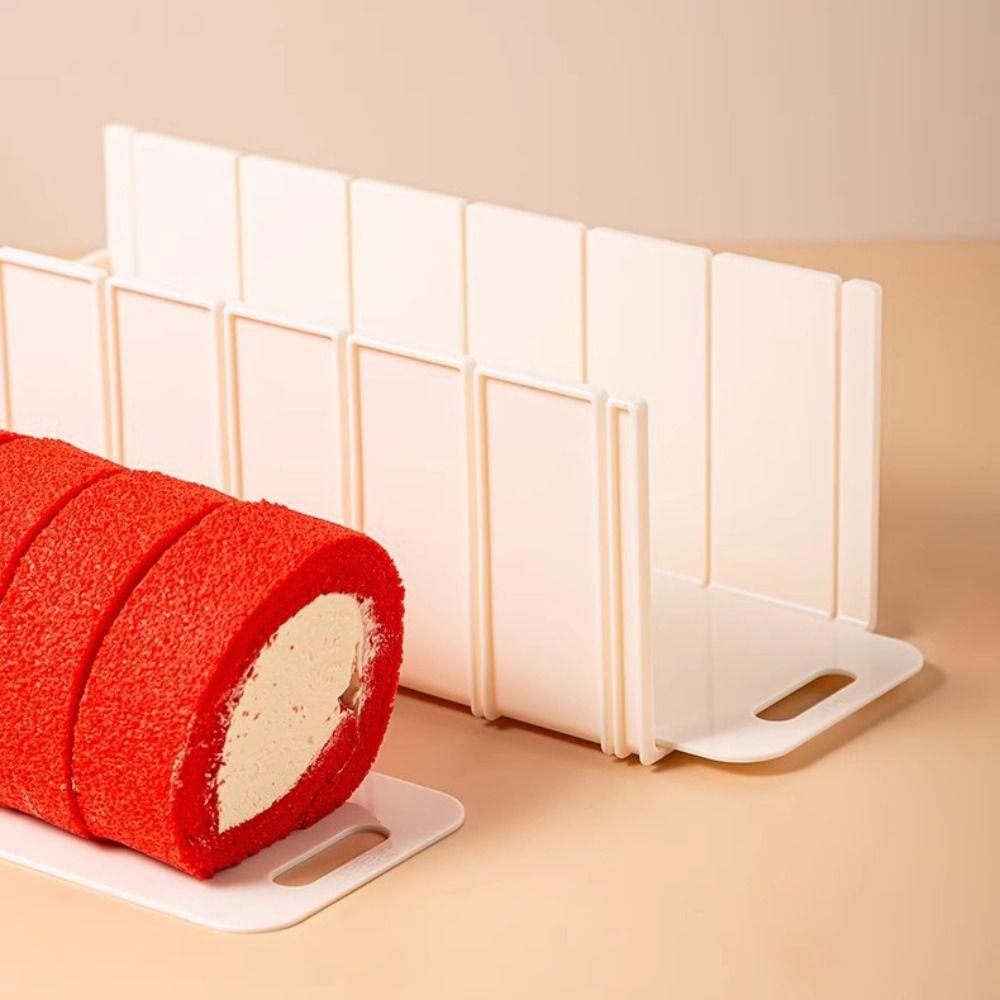 Sliding Base Design Swiss Roll Slicer 6/7/8 Grids Cake Roll Division Mold Cake Roll Cutter Kitchen