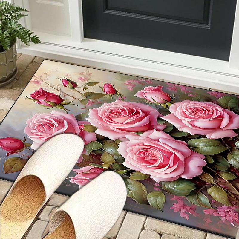 Gothic Rose Artwork Office Rug Chair Mat, Entryway Carpet, Suitable for Front Door, Bedroom, Living Room, Desk, Holiday Gift