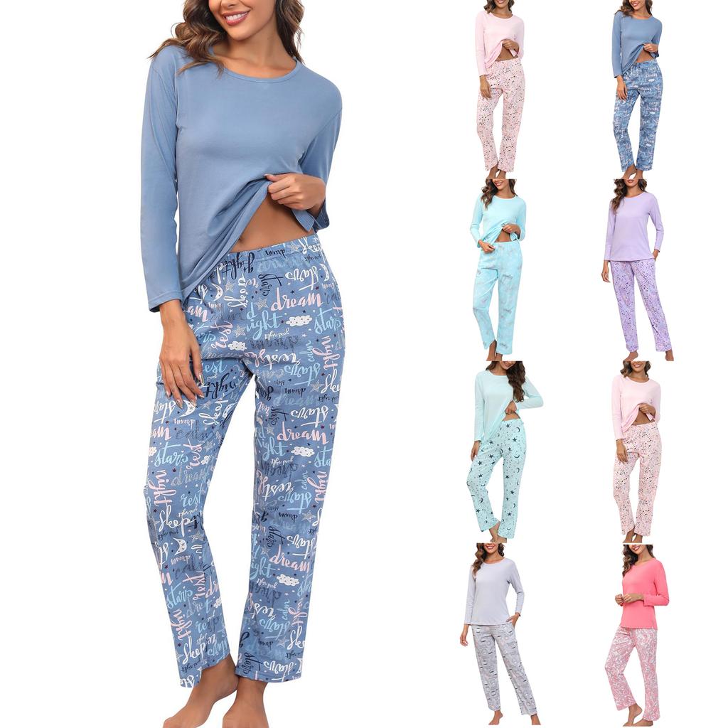 Women's Fashionable Casual Pajamas And Home Wear Long-sleeved Trousers Suit