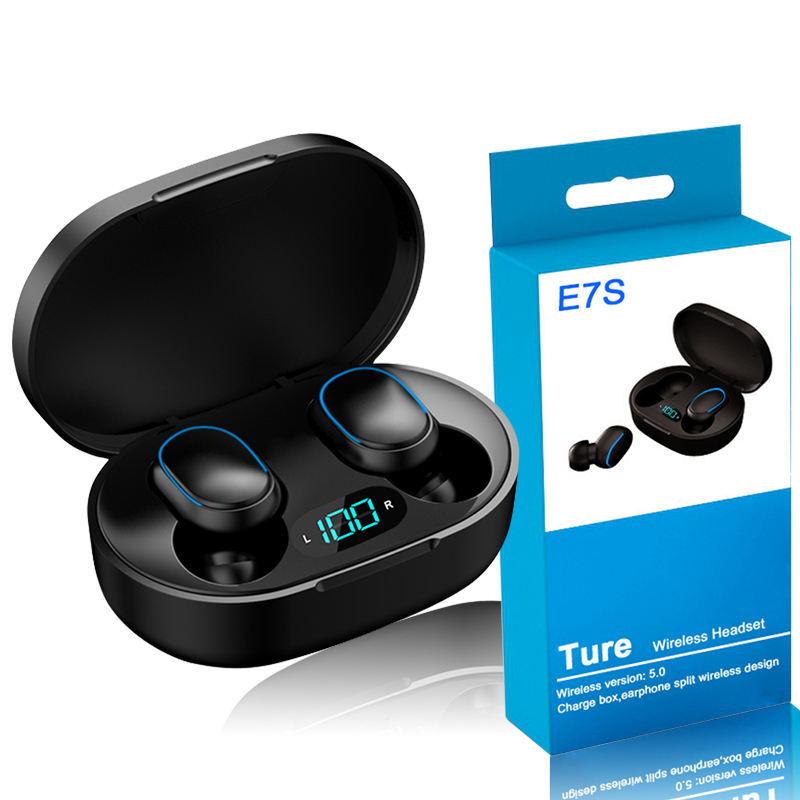 1pcs Wireless Bluetooth 5.0 Rechargeable IPX5 Water & Sweat Resistant In-Ear Headphones with Mic,Touch Control,Smart LCD Charging Case,3D Stereo Bass