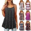 Fashion Women's Casual Priting Patchwork Sleeveless Camisole Blouse Tank Tops