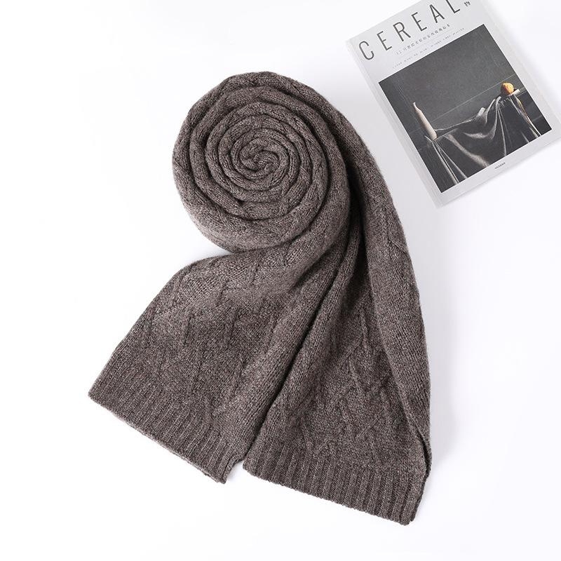 Winter new jacquard solid color cashmere scarf men and women thickened fashion warm wool scarf scarf scarf