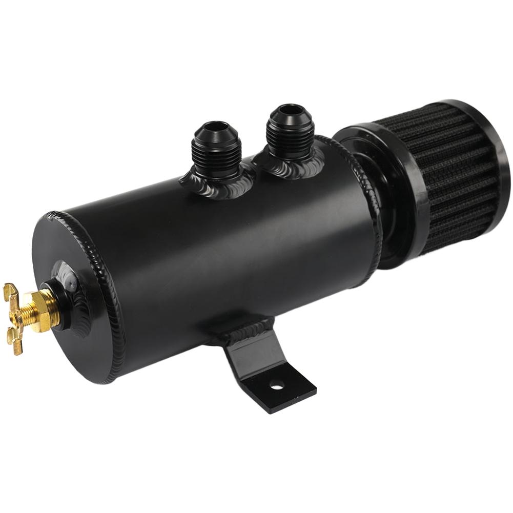 750ml Capacity Automotive Oil Catch Can Air Oil Separator with AN10 Fittings and Built in Air Filter for Improved Engine Airflow