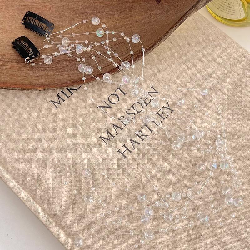 Girls Mermaid Tassel Hair Clip Colorful Beads Duckbill Barrette Sweet Accessories for Party Birthday Everyday Hairstyles