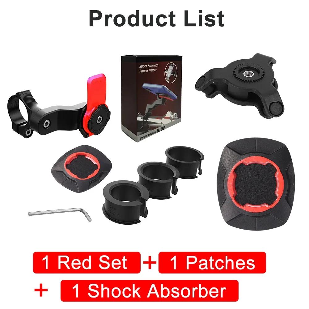 Držák telefonu na motocykl, kolo, protiskluzový, absorbující otřesy, stojan na telefon, otočný o 360°, protinárazové, bezpečnostní držáky na telefon na řídítka