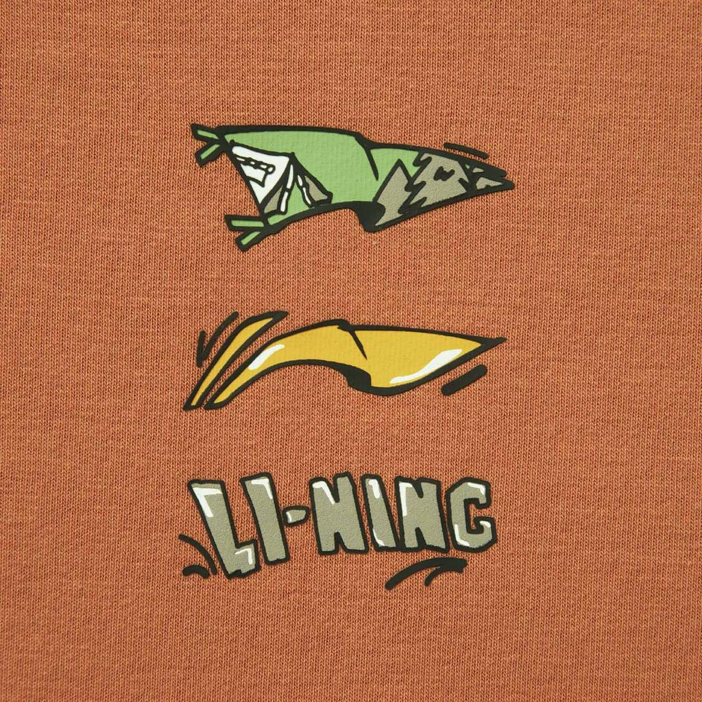 Li Ning Casual Minimalist Hooded Pullover Sweatshirt Men Tops Amber-Brown AWDV811-3