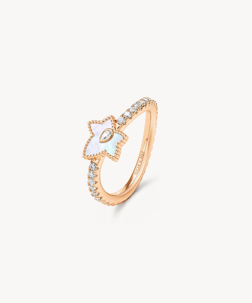 Lola Rose Ivy Mother-Of-Pearl Zirconia Natural Stone Fashion Ring