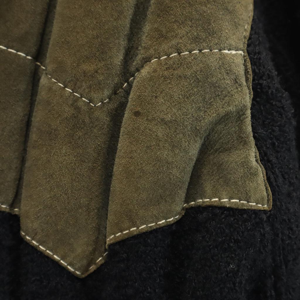 Nc Candido 70s Made In Italy Vintage Genuine Leather Switching Knit Jacket Men's Used