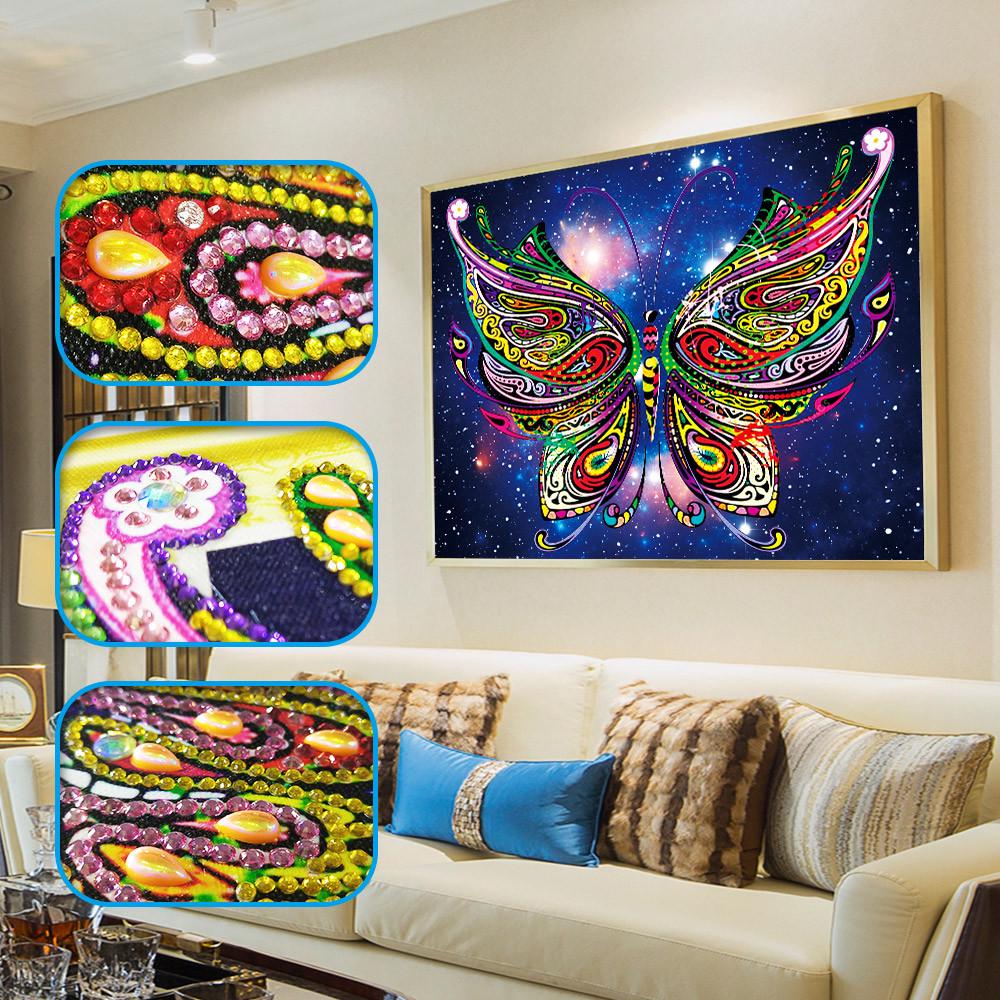 5D Diamond Painting Kit For Adults - Butterfly Full Drill Canvas Craft 15.8 X 11.8 Inch Home Decor