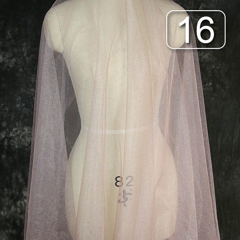 1 Meter glänzender feiner Puder-Tüllstoff, weicher Glitzer-Pailletten-Glitzer-Netzstoff für Party, Hochzeitskleid, Schleier, Hintergrundgarn