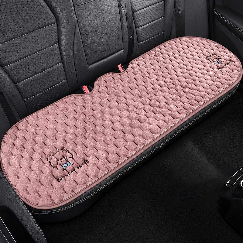 New Cartoon Bear Car Seat Cushion Winter Plush Warm Thickened Anti-slip Seat Cover Cute Ladies Universal Car Accessories