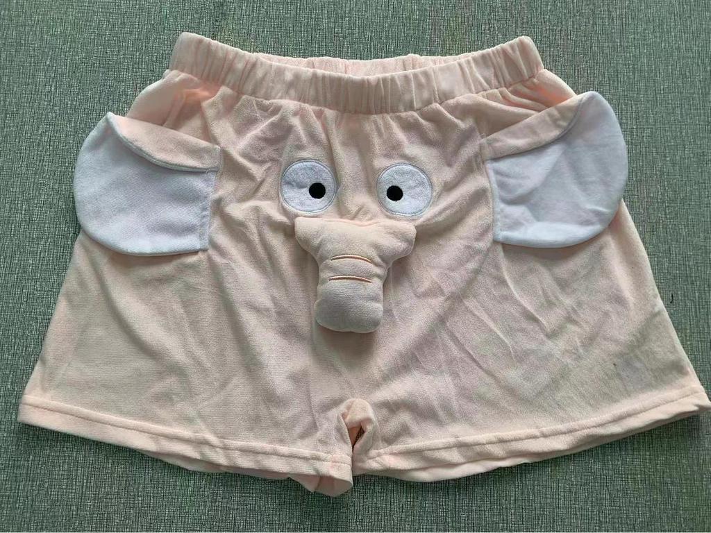 Couple's Cute Elephant Summer Pajama Shorts with Nose Noise Feature