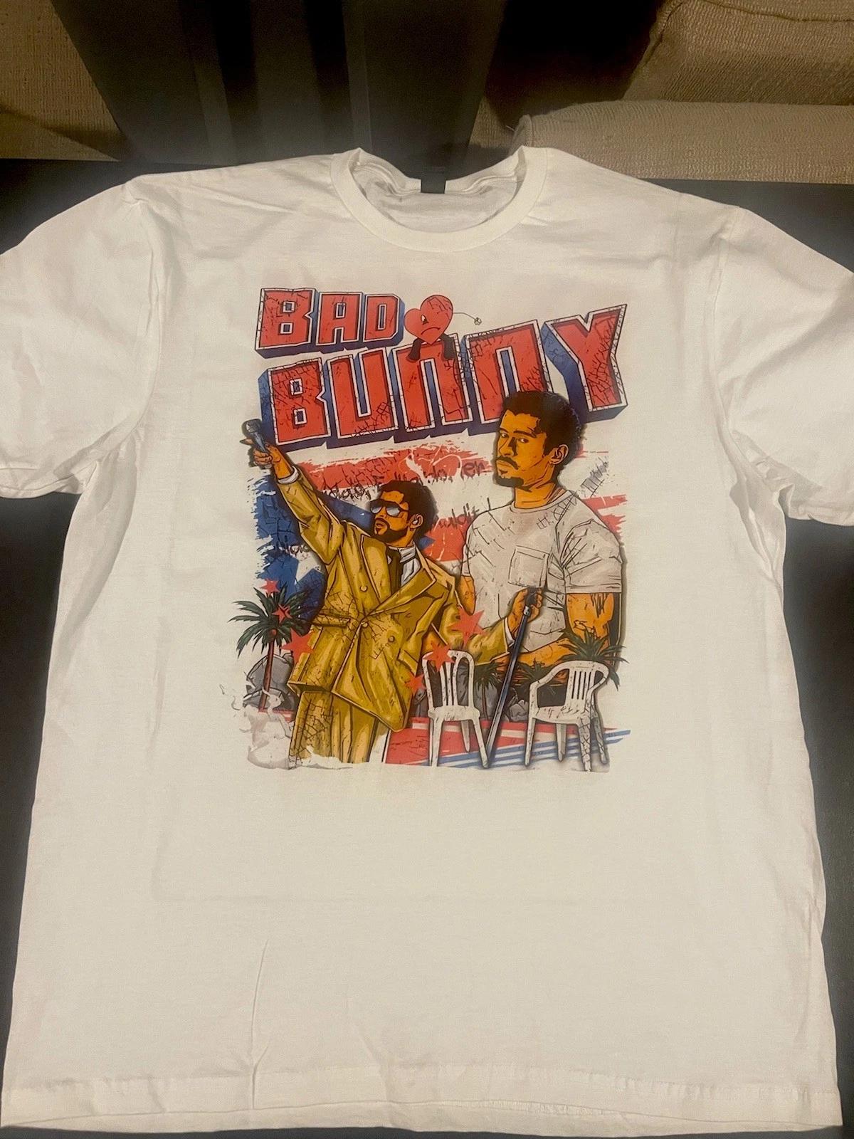 Bad Bunny Graphic T-Shirt Unisex Streetwear Concert Tee Retro Vintage NEW XL