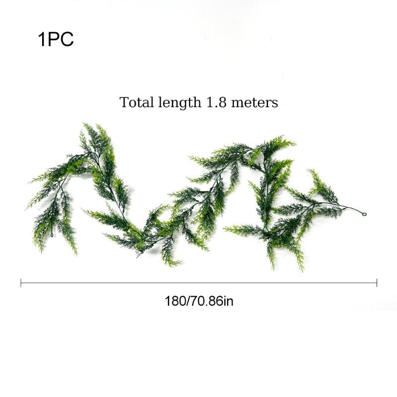 Artificial Simulation of Two-color Pine, Cypress and Vine Christmas Home Window Green Plant Decoration, Pine Needle and Vine Wall Hanging