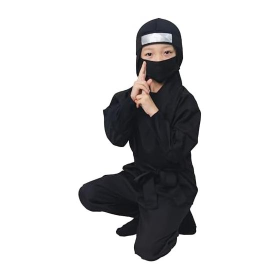 Clearstone Cosplay Halloween Ninja Jet Black Kids 120cm Black