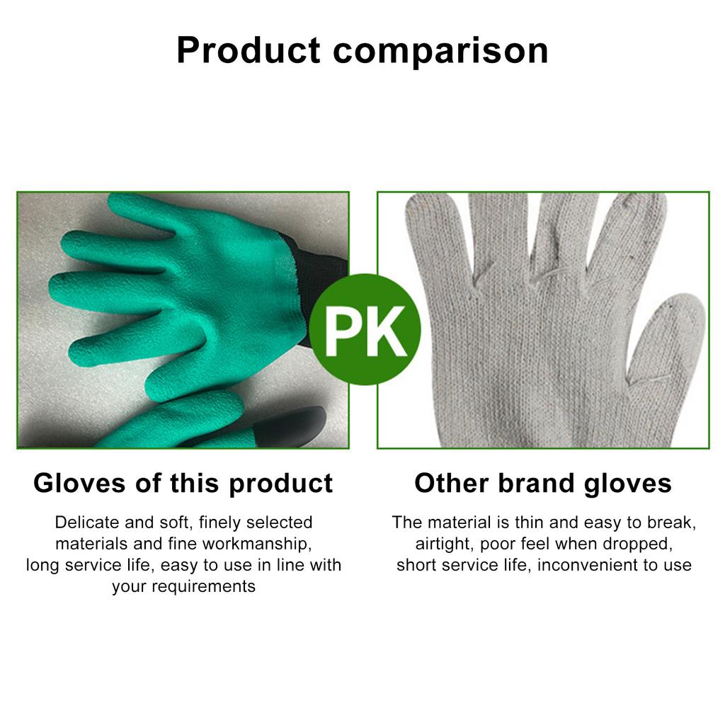 Pair Garden Gloves with Fingertips Claws Protective Working Gloves for Planting Digging Weeding