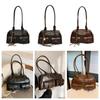 Solid Color Bowling Bag PU Leather Hobo Bag Portable Leather Shoulder Bag  Children