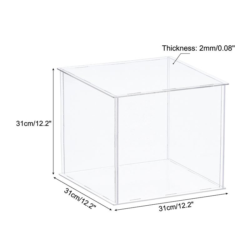 Clear Acrylic Display Box Case Countertop Organizer Stand Assemble Dustproof Showcase for Figures Toys Collectibles Crafts