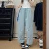 Retro version of pink lantern casual pants women's summer slim and thin high street design casual versatile pants