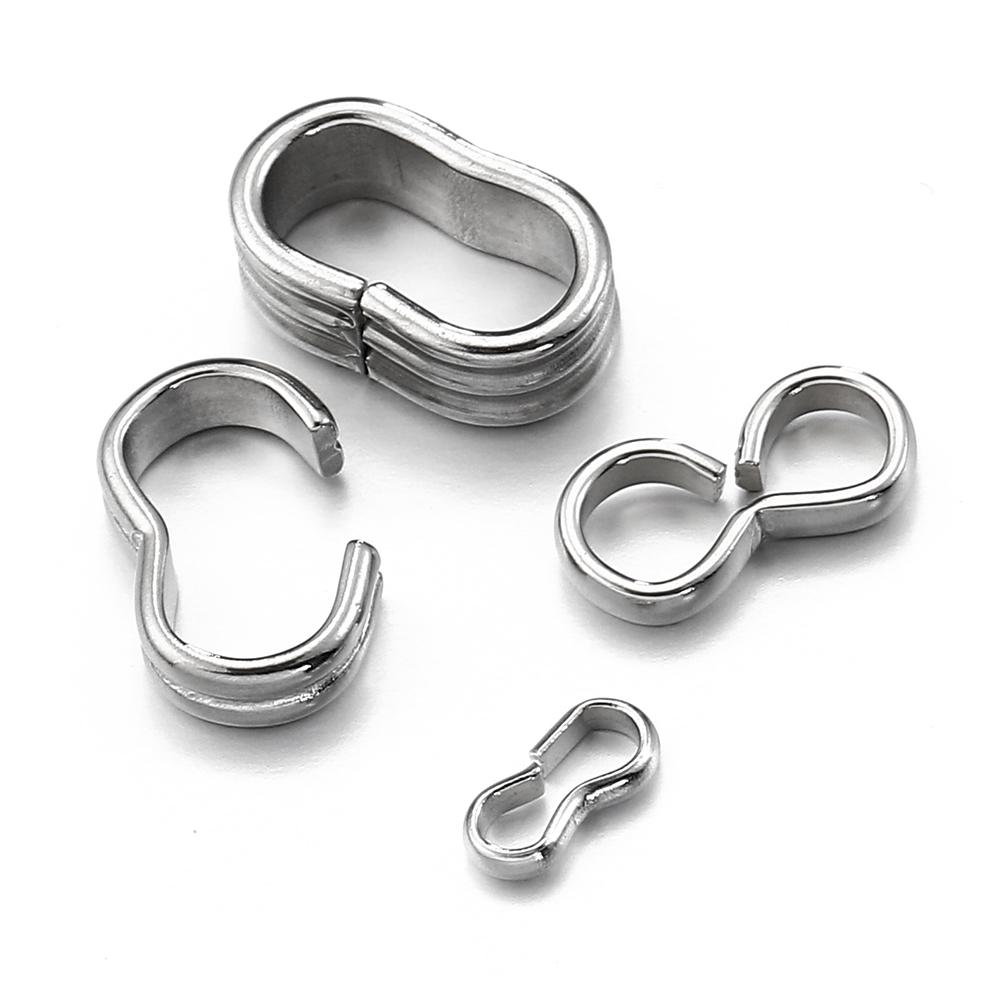 50pcs Stainless Steel 8 Shape Clasp Clips Buckle Connectors for Bracelet Necklace Jewelry Making DIY Handmade Supplies Wholesale