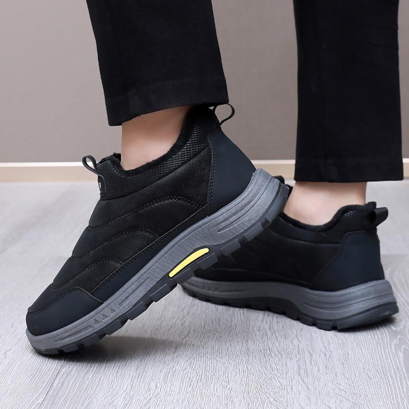 Men's Large Size Soft Sole Winter Warm Non-slip Fur One Snow Boots Padded Otter Fur Lined Ankle Boots Non-slip Outdoor Sports Cotton Boots