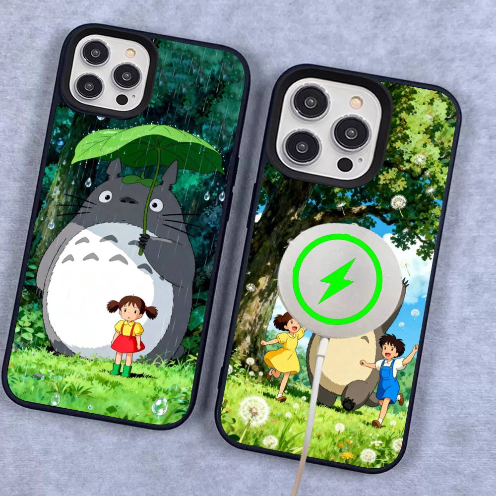 Cute T-Totoroes Magnetic Wireless Phone Case For IPhone 17 16 15 14 13 12 11 Pro Max Plus Mag Phone Cover