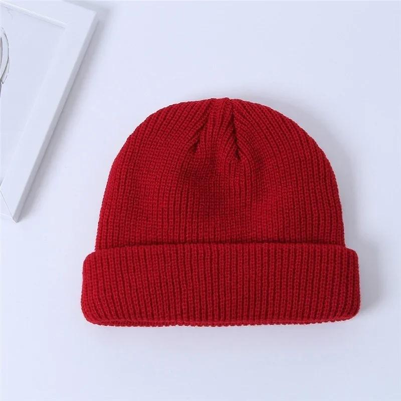 Autumn and Winter Fashion Adult Men Warm Casual Short Thread Hip Hop Hat Wool Knitted Skull Cap Elastic Hats Accessories Gifts