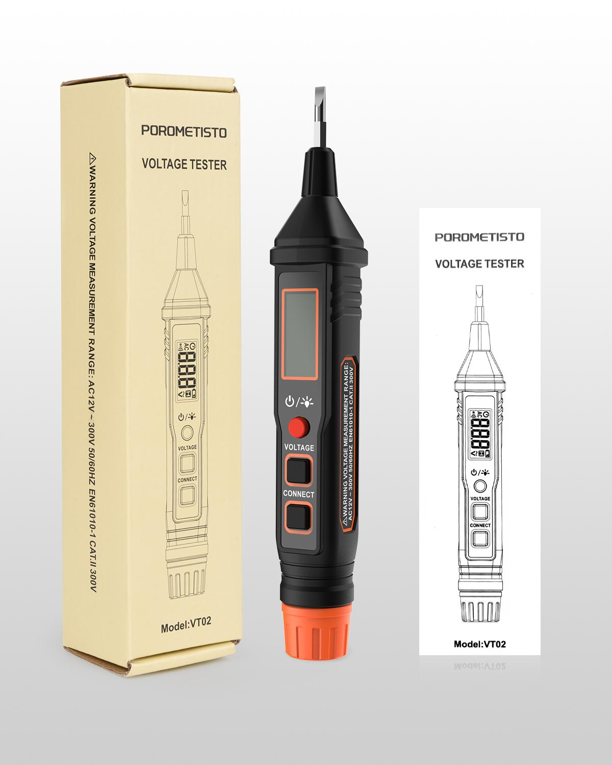 

Non-Contact Voltage Detector Electrical Pen AC Voltage Tester Screwdriver Probe Smart Breakpoint Finder 12-300V With Flashlight