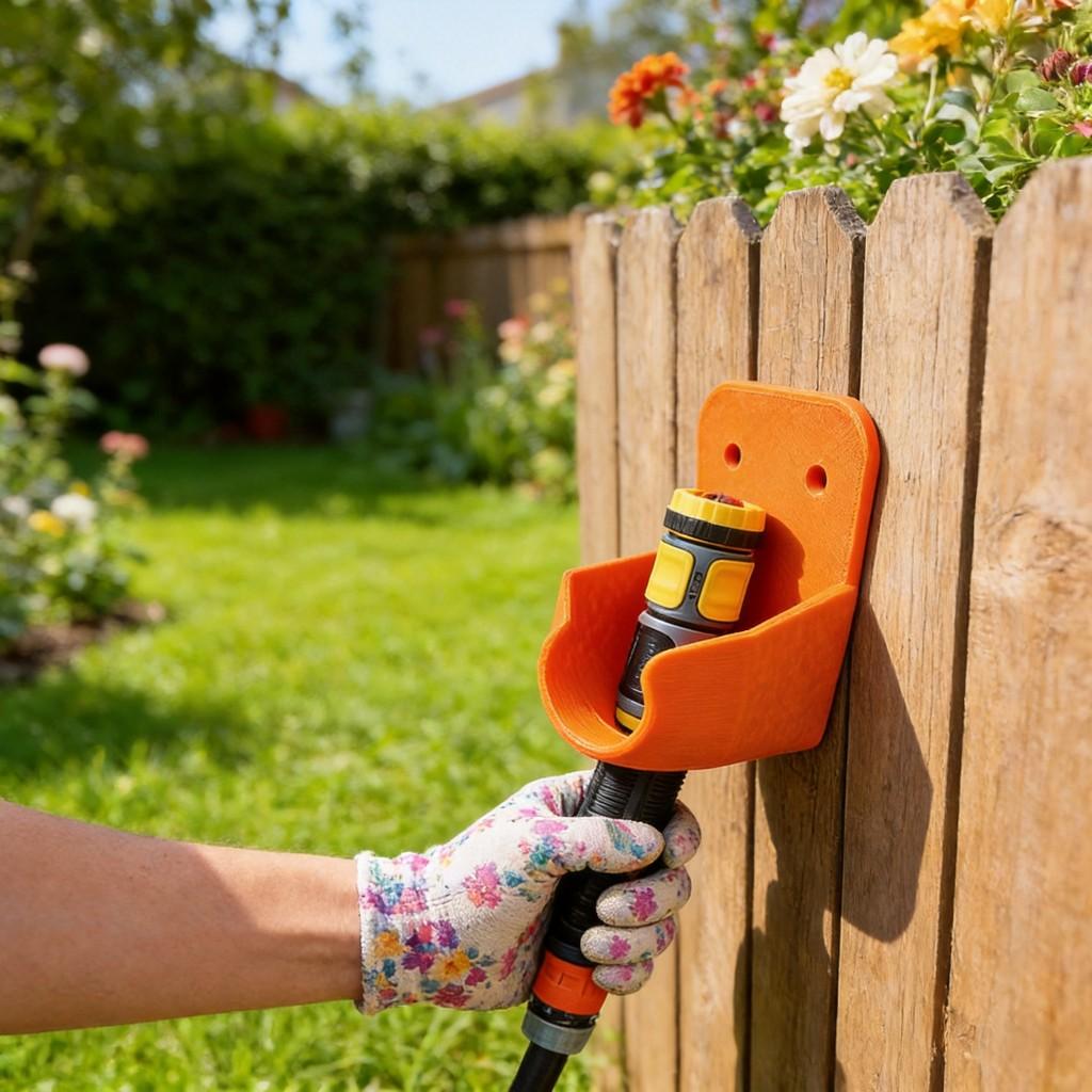 Garden Hose Nozzle Holder Wall Mount With Pla Material For Easy Storage And Organization