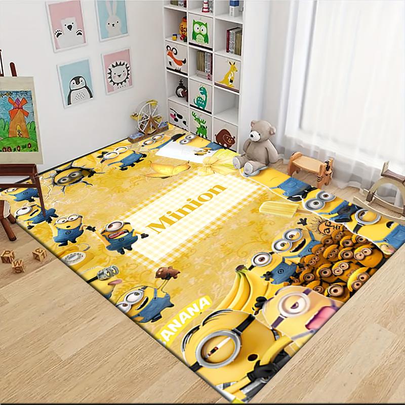 Minion Yellow Adventure Carpet Rug Soft Washable Antislip Home Living Room Sofa Mats Personalized Christmas Rug