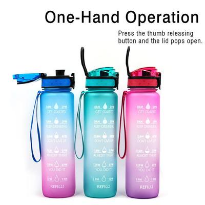 Sport-Wasserflasche mit Zeitmarkierung Auslaufsichere Flasche Mattierte Wasserflasche Weltraumbecher