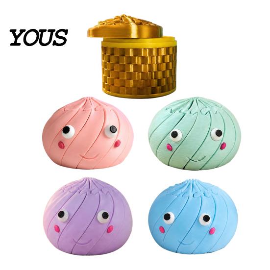 Soft Pastel Stress Toys 3D Printed Bun Fidget Toy, Twist And Turn Relief Desk Fidget, Colorful Mood Boosters Relieve Anxiety Dumpling