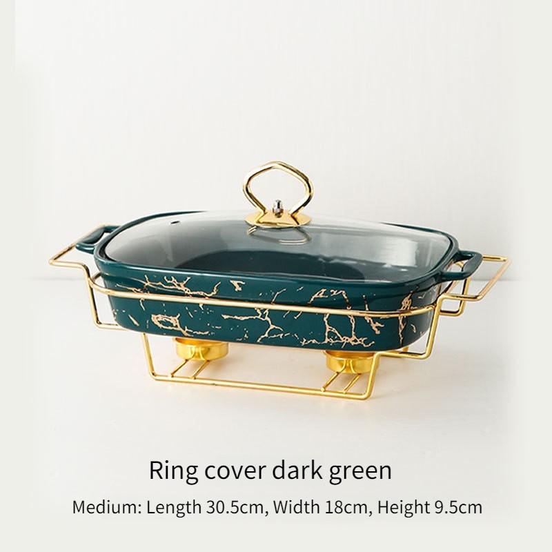 Creative Rectangular Double Ear Ceramic Casserole Household Tableware Light Fire Heating Hotel Dry Soup Pot