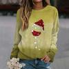 Women's Long Sleeve Christmas Print Neck Top Casual Holiday Blouse