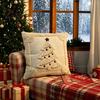 Cozy Winter Festive Pillow Cover Christmas Throw Cover, 18x18 Inch Plush Cushion 3D Snowman Themed Covers Reindeer Pattern, Case for Holiday Home Sofa