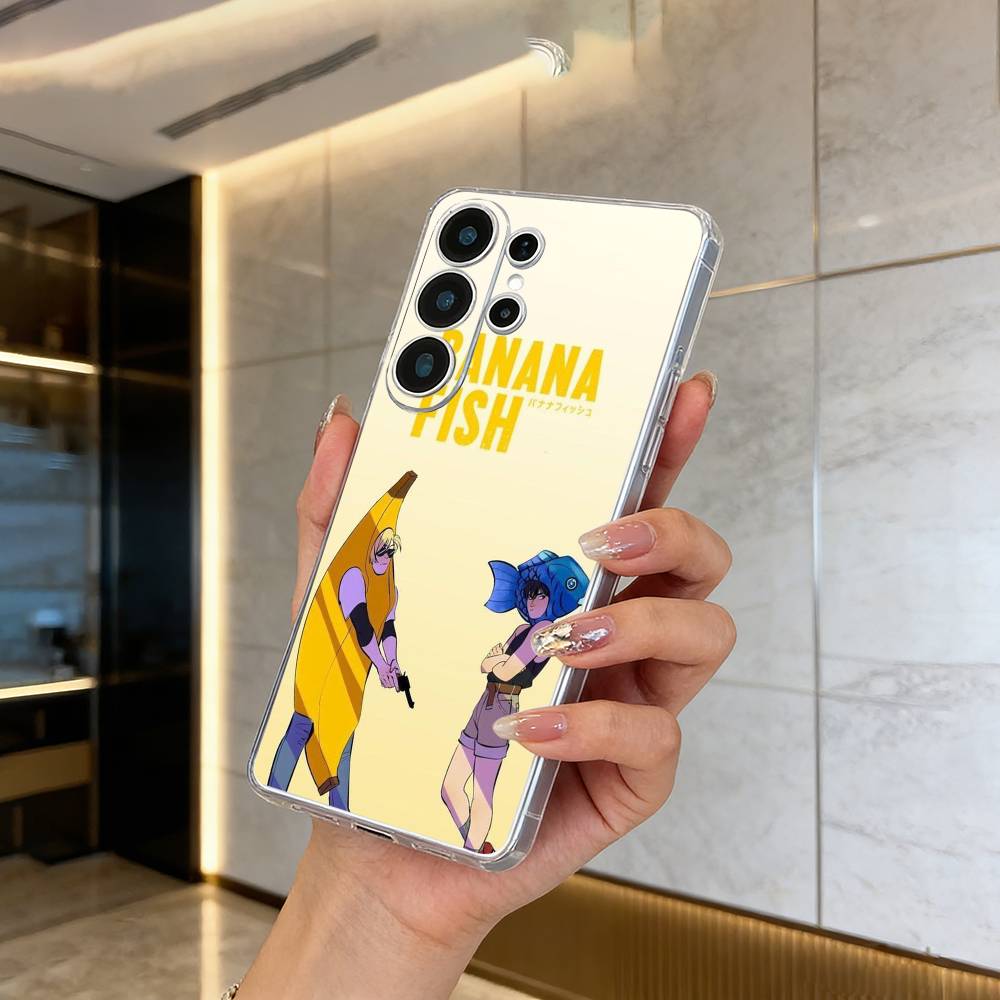 B-BANANA- FISH Clear Phone Case for Samsung S25, S24, S21, S22, S23, S30, Ultra, S20, Plus, FE, Lite