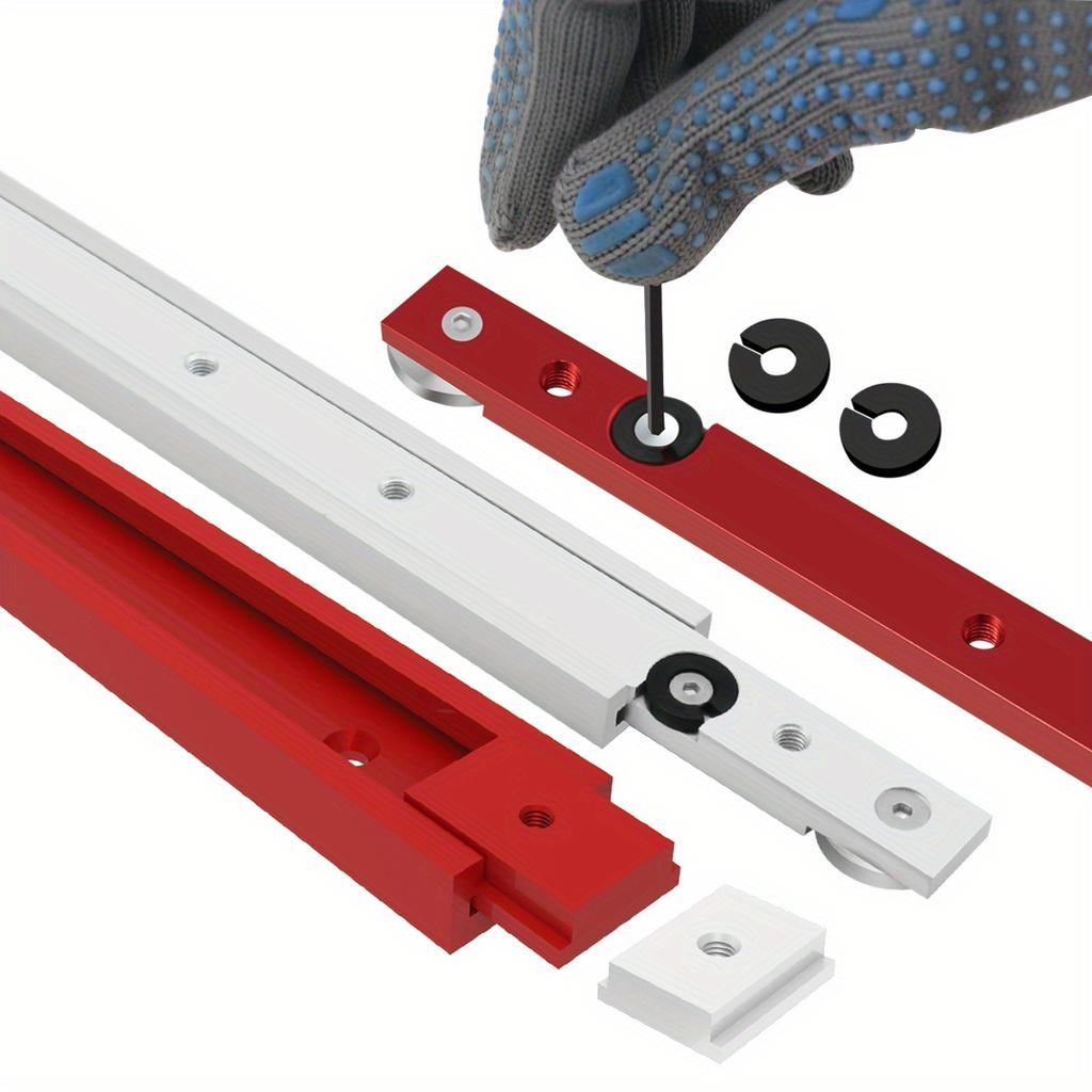 6pcs T Track Miter Bar Slider Kit , Aluminium Alloy T-Slider T Slot Miter Track - Table Saw Gauge Rod T Slot Miter Gauge Slider