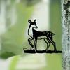 Metall Rentier Silhouette Wandkunst, Hirsch Ast Dekoration, Gartenstecker, Außen Hof Ornament, Weihnachtsgeschenk