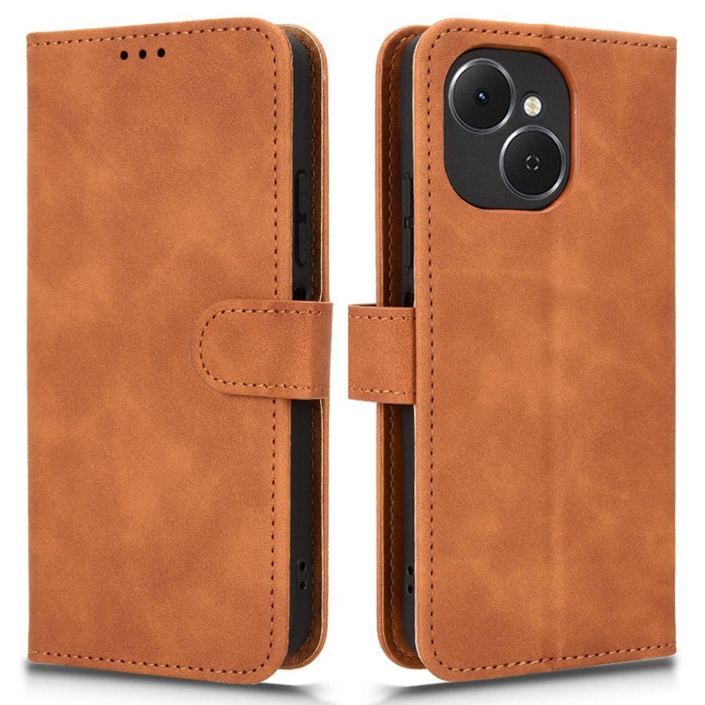 

For TECNO Spark 40C Leather Case Skin Feel Anti Drop Wallet Flip Phone Cover Brown
