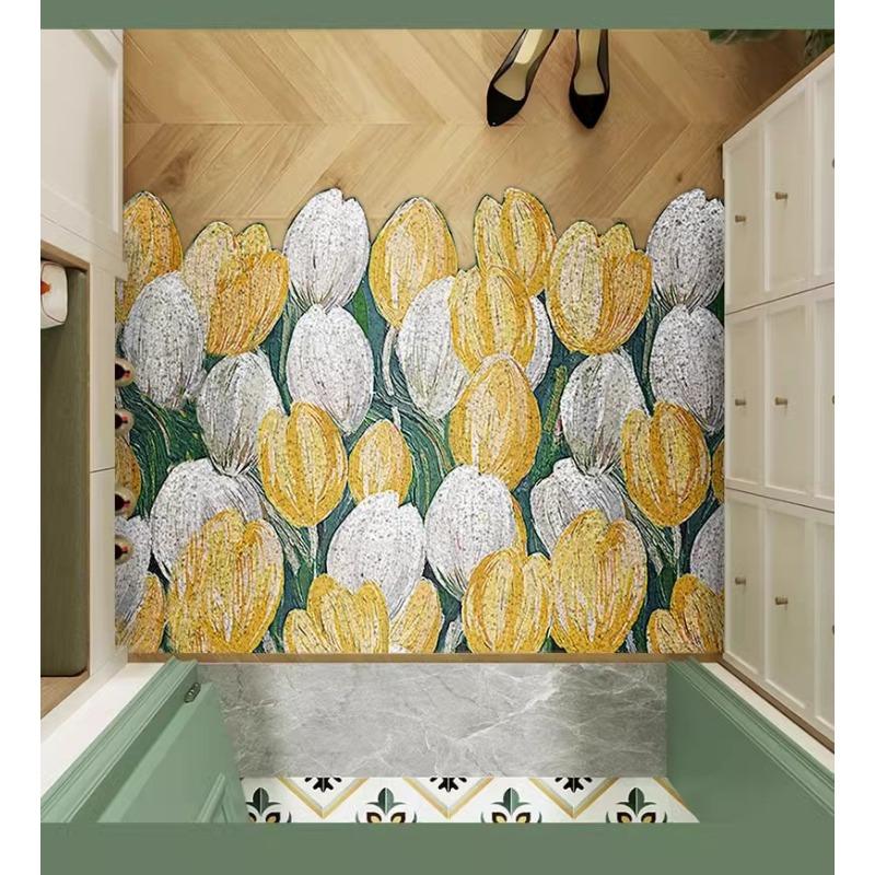 Entrance Dust-proof Silk Circle Floor Mat Entrance Door PVC Door Mat Anti-slip Home Carpet Mat