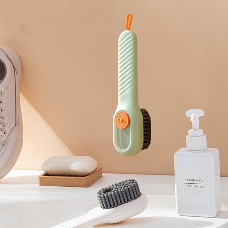 1pcs Shoes Brush Automatic Liquid Discharge Multifunction Press Out Shoes Cleaner Soft Bristles Clothes Brushes Cleaning Tool