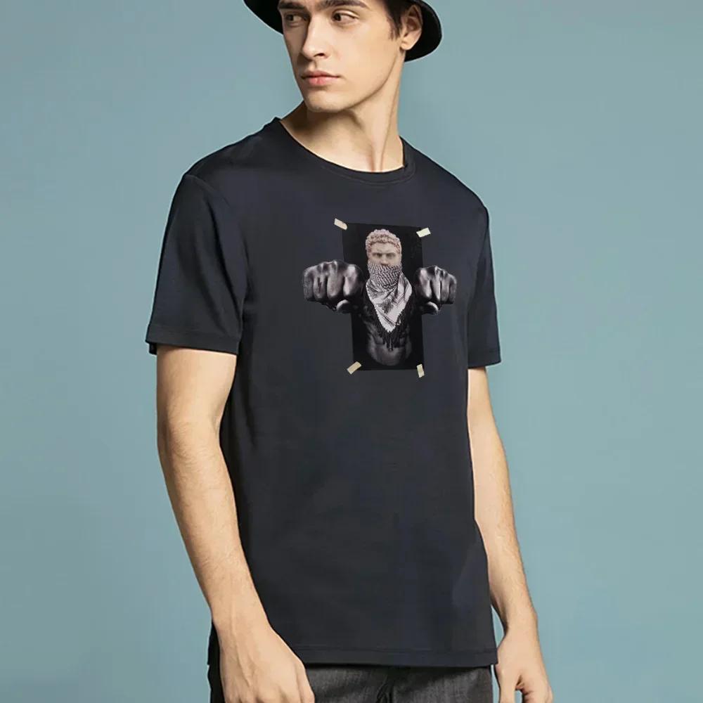 Summer New Mens T Shirts Loose Clothes Short Sleeve Fashion Sculpture Printed O Collared Tshirt Casual Harajuku Home Pullover