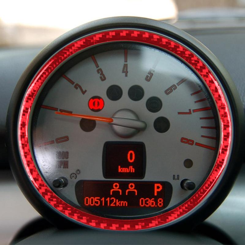 Carbon Fiber Car Instrumnt Cover Steering Wheel Tachometer Sticker For Mini Cooper Hardtop R56 Clubman R55 Convertible R57 Ulqch44