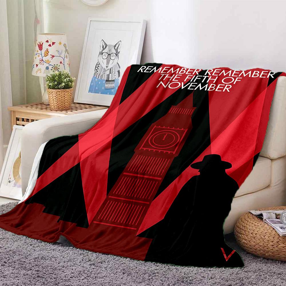 

1 шт. Фланелевое покрывало «V — значит Вендетта» - Легкое, мягкое, теплое, для дивана, кровати, путешествий, кемпинга, с HD-печатью, всесезонное 105 130cmx150cm