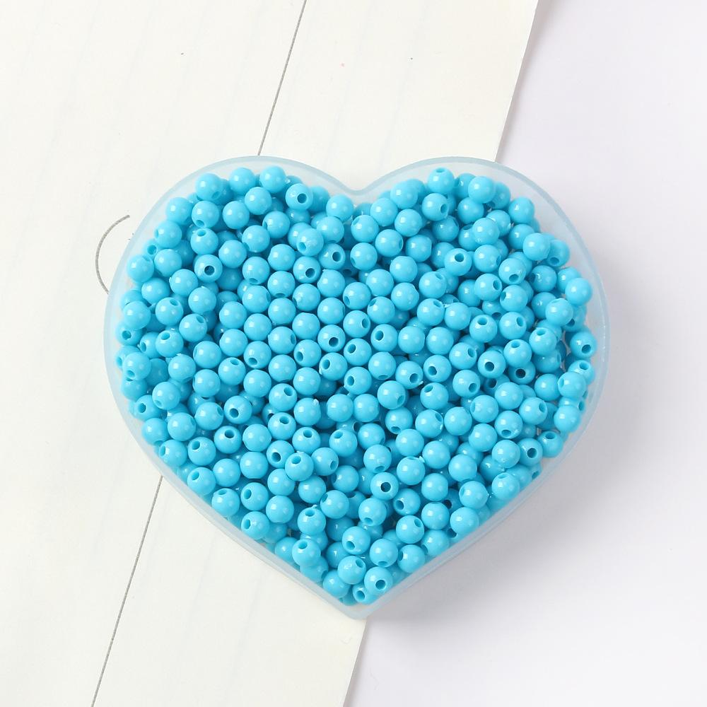 42-Color Acrylic Solid Color Round Beads Rice Beads Handmade Diy Beaded Loose Beads Bracelet Necklace Jewelry Material 3/4Mm