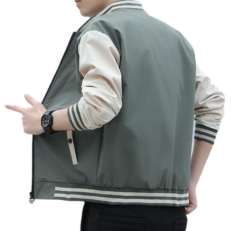 Cotton-padded Men's Autumn and Winter New Velvet Thickened Jacket Large Size Casual Stand-up Collar Baseball Jersey Cotton-padded Men's Jacket