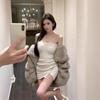 Celebrity Flash Diamond Tube Top Dress Women's Autumn and Summer Pure Desire Sexy Hip-wrapped Mom Skirt High-end Fluff Dress Skirt