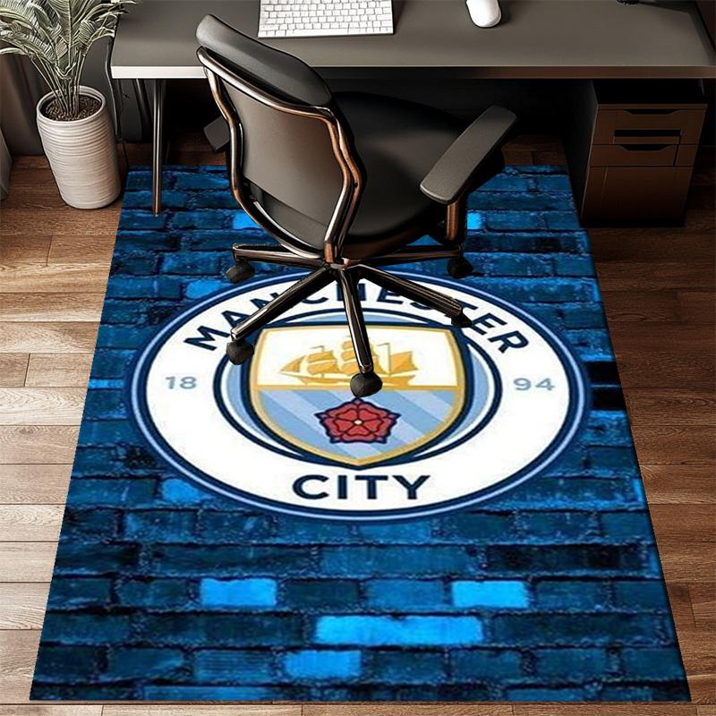City Football Club Printed Office Carpet Chair Cushion  Entryway Rug, Rugs for Living Room, Bedroom Christmas gifts